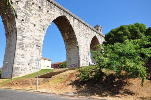 Historical water in the city of Lisbon built in the 18 th century, Portugal