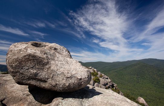 Large boulders on a climb of Old Rag