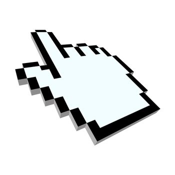 Computer hand cursor 3d illustration