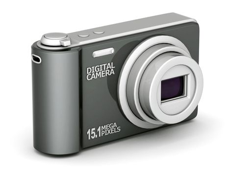 Digital camera image on white background