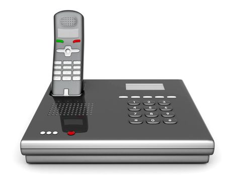 image of beautiful, red phone on a white background