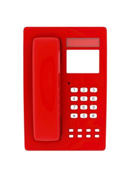 image of beautiful, red phone on a white background