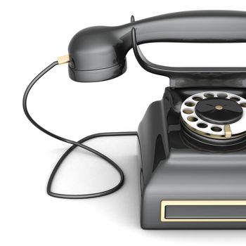 image of beautiful, old phone on a white background