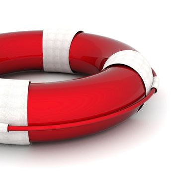 The image of a life buoy on a white background