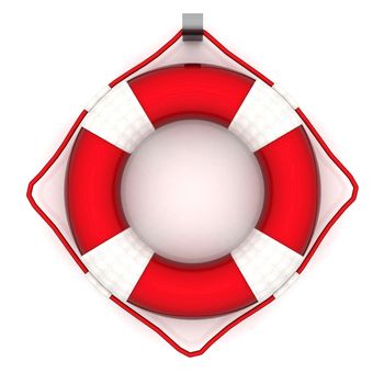 The image of a life buoy on a white background