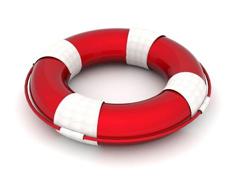 The image of a life buoy on a white background