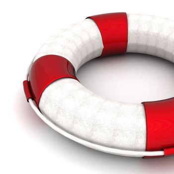 The image of a life buoy on a white background
