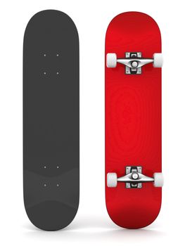 brand new skateboard, pictured on a white background