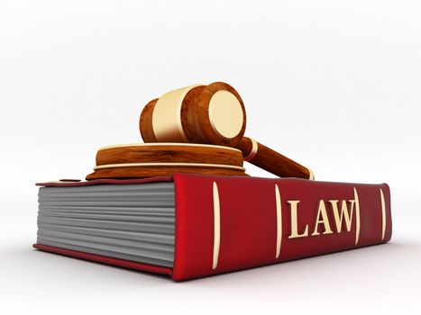 beautiful image of judicial attributes on a white background
