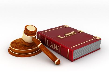 beautiful image of judicial attributes on a white background