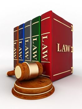 beautiful image of judicial attributes on a white background