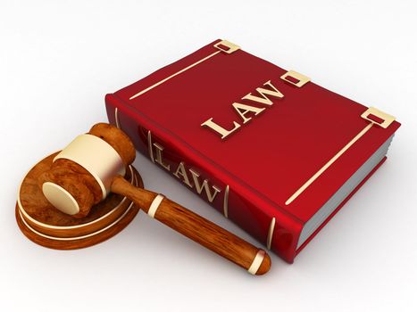 beautiful image of judicial attributes on a white background