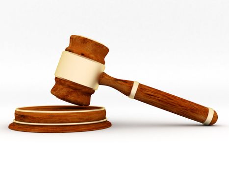 beautiful image of judicial attributes on a white background