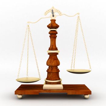 beautiful image of judicial attributes on a white background