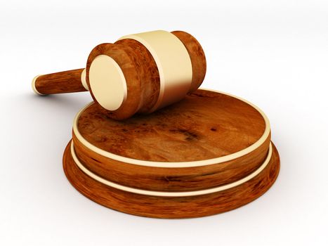 beautiful image of judicial attributes on a white background