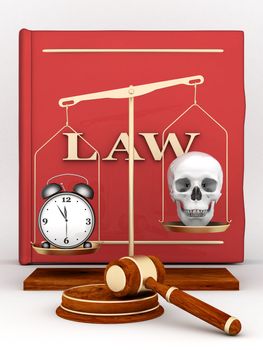 beautiful image of judicial attributes on a white background