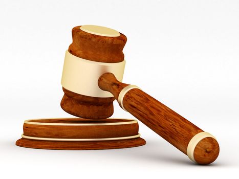 beautiful image of judicial attributes on a white background