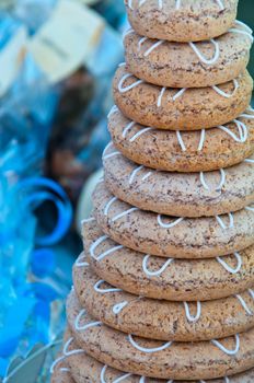 Norwegian cake made from almond macaroon rings