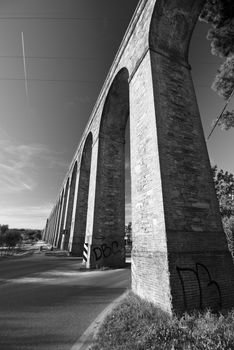 Detail of the Ancient Roman Aqueduct in Lucca, Italy