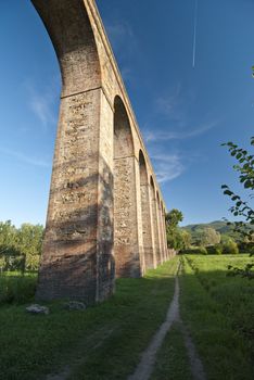 Detail of the Ancient Roman Aqueduct in Lucca, Italy