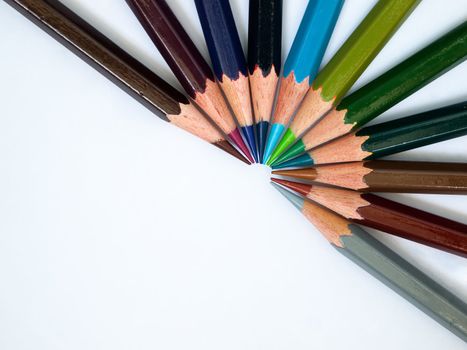 Cool tone of eleven color pencil