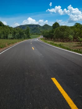 The road curves up the mountain