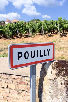 Pouilly, famous french city with wine agriculture