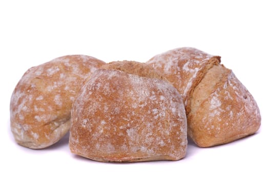 Detail view of a bunch of small portuguese breads, called carca�as.