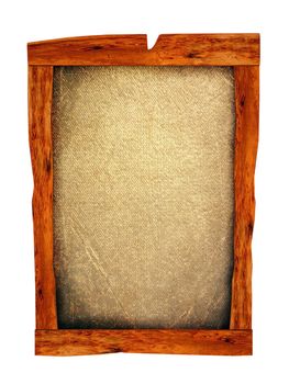 Image of a wooden frame with an old cloth