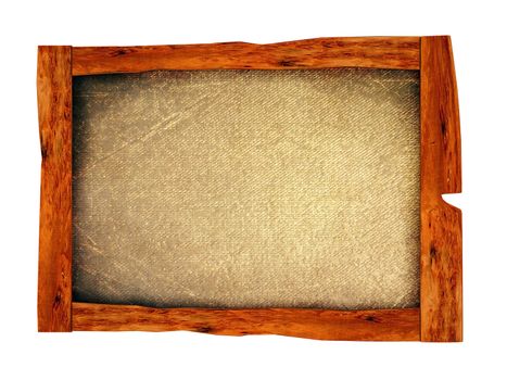 Image of a wooden frame with an old cloth