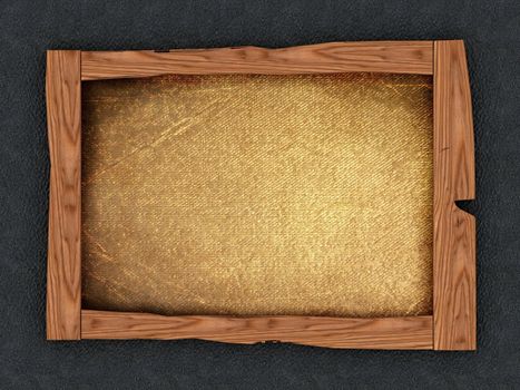 Image of a wooden frame with an old cloth