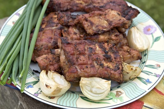  grilled ribs on the stump