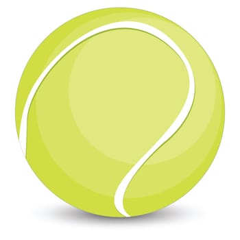 Tennis ball, isolated object over white background