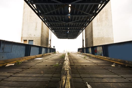 old desert car ferry dock in hong kong