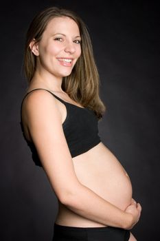 Beautiful happy smiling pregnant woman