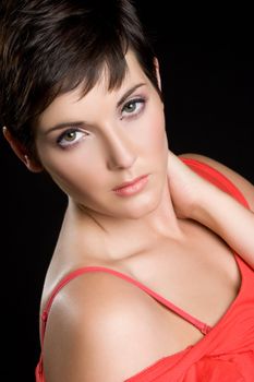 Beautiful woman with short hair