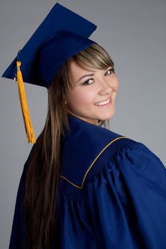 Smiling high school graduation girl