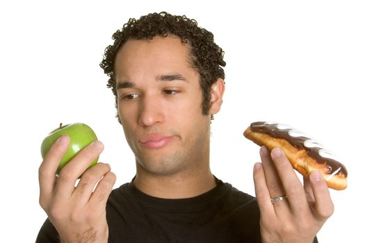 Man making tough food decision