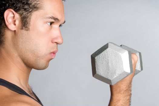 Young man exercising