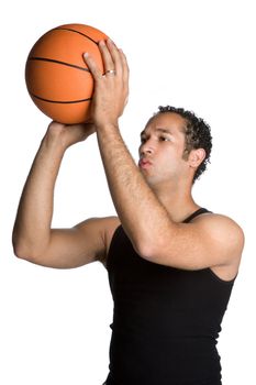 Isolated basketball player man