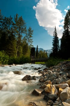 a beautiful mountain and river view 