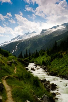 a beautiful mountain and river view 