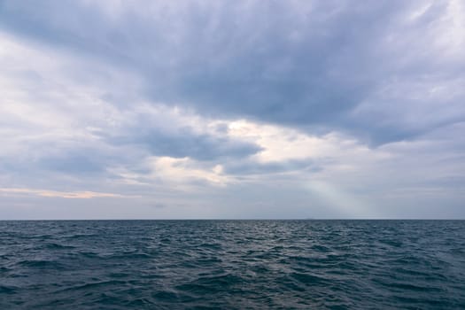 Line of a horizon between sea and sky