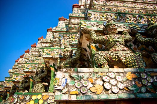 Elements of mosaic in Wat Arun, Bangkok, Thailand