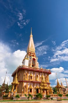 Buddhist stupa in Wat Chalong temple, Thailand