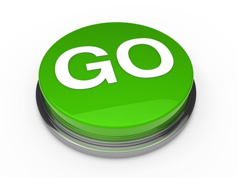 3d button go green power start push