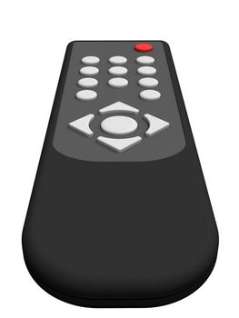 Universal remote control isolated on white background. High resolution 3D image.