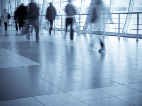 People walking in a shopping center