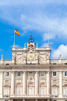 Spanish Flag on the Royal Palace in Madrid