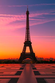 The  Eiffel Tower in Paris at Dawn